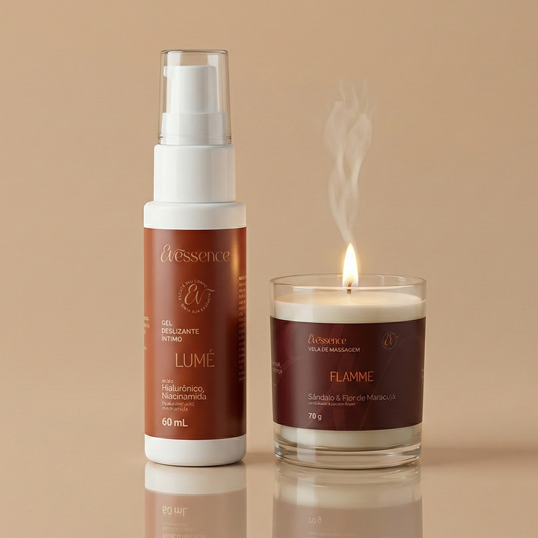 Kit - Gel Deslizante + Vela de Massagem - Evessence